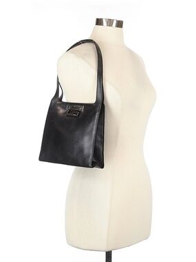 Gucci Vintage Black Leather Shoulder Bag
